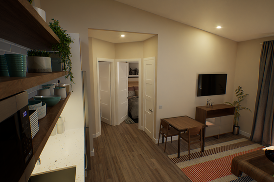 Interior - Kitchen 1 for Contemporary House Plan #48-1097 - 1 bed, 1 bath