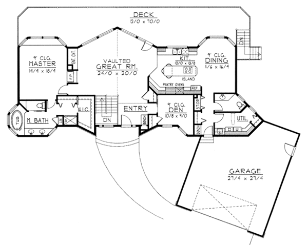 House Plan Design - European Floor Plan - Main Floor Plan #1037-39