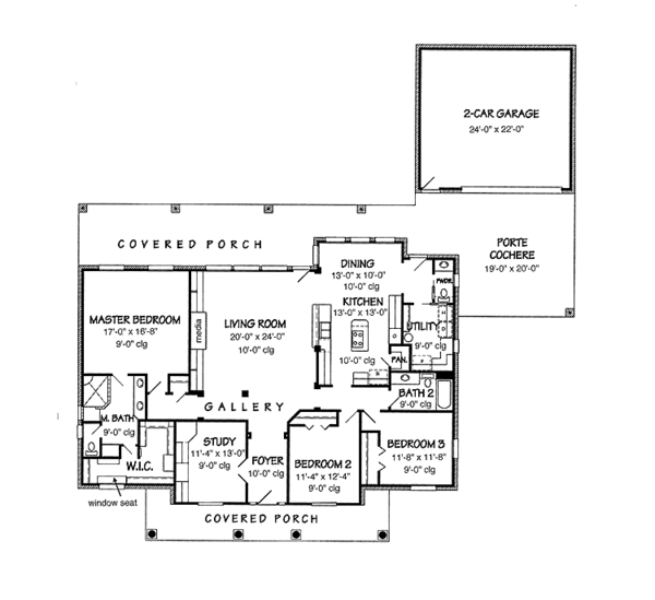Architectural House Design - Country Floor Plan - Main Floor Plan #968-9