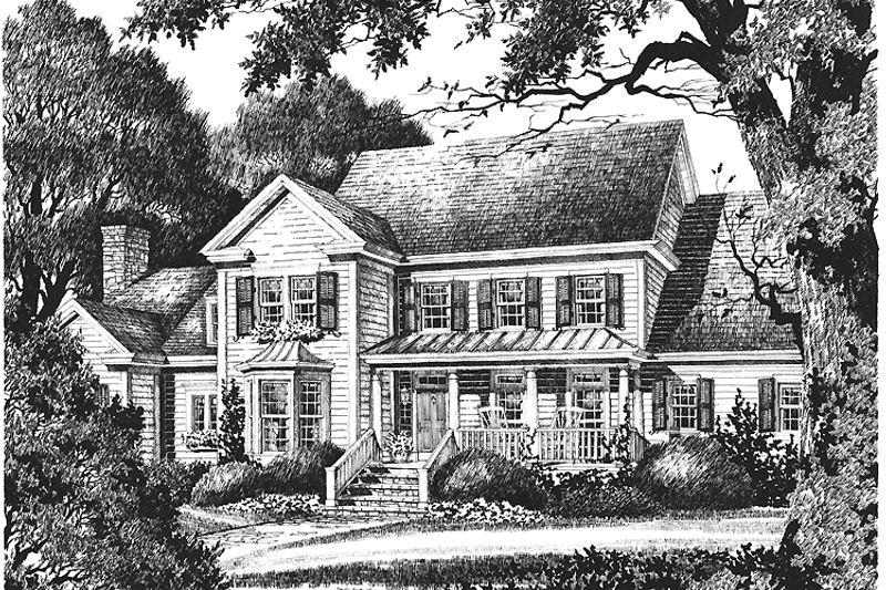 Dream House Plan - Colonial Exterior - Front Elevation Plan #429-179