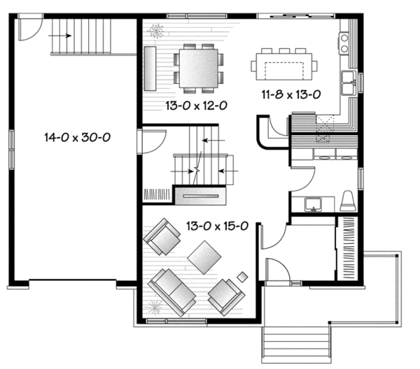 Contemporary Floor Plan - Main Floor Plan #23-2588