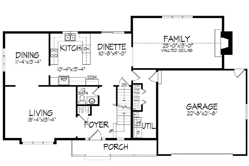 Home Plan - Floor Plan - Main Floor for Country House Plan #51-860 - 4 bed, 2.5 bath