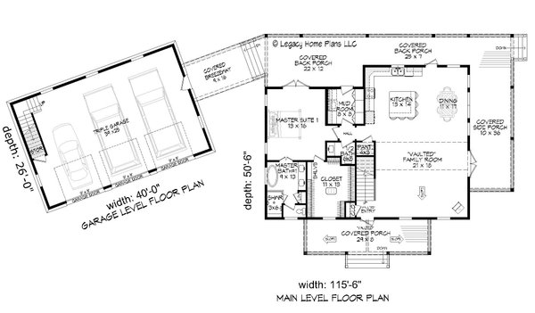 Southern Floor Plan - Main Floor Plan #932-803