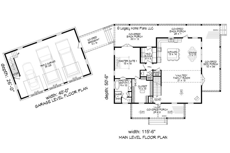 Dream House Plan - Floor Plan - Main Floor for Southern House Plan #932-803 - 3 bed, 3.5 bath