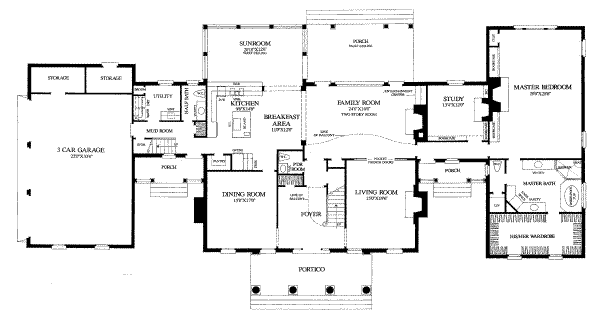 Architectural House Design - Classical Floor Plan - Main Floor Plan #137-113