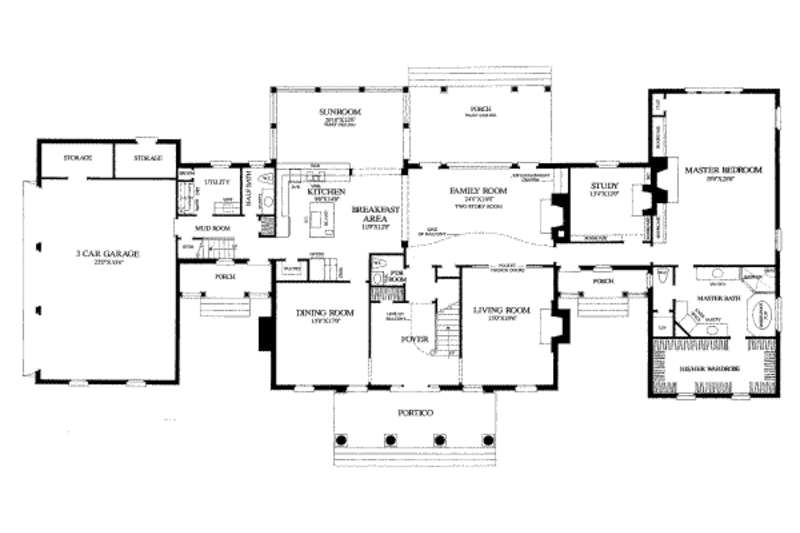 Classical Style House Plan - 4 Beds 4 Baths 4992 Sq/Ft Plan #137-113 ...