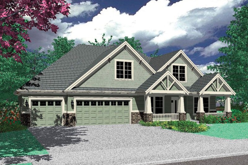House Plan Design - Craftsman Exterior - Front Elevation Plan #48-180