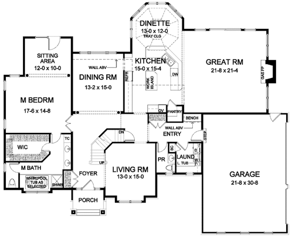 House Plan Design - Traditional Floor Plan - Main Floor Plan #328-447