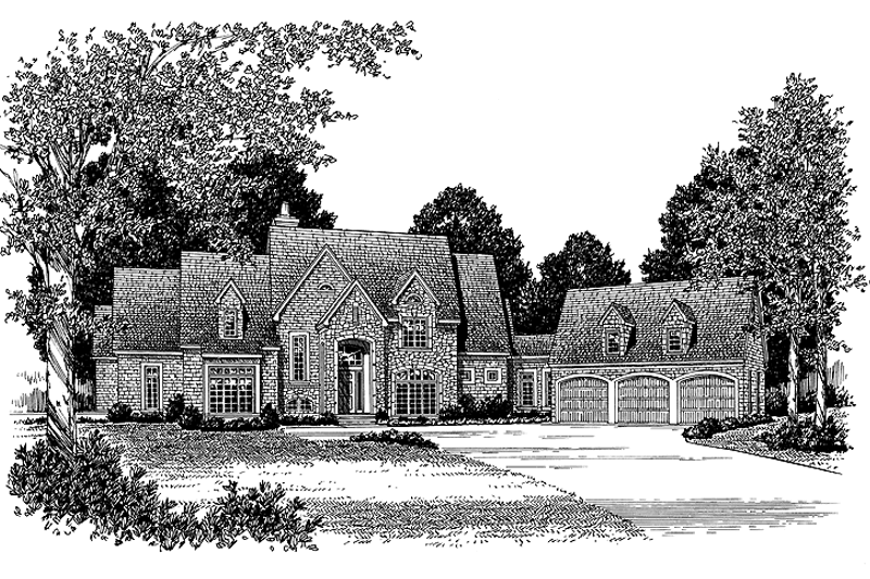 Architectural House Design - Exterior - Front Elevation 3 for Country House Plan #453-237 - 5 bed, 4.5 bath