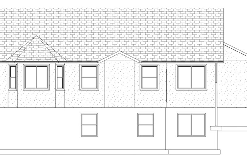 Architectural House Design - Exterior - Rear Elevation 1 for Ranch House Plan #1060-12 - 5 bed, 3.5 bath