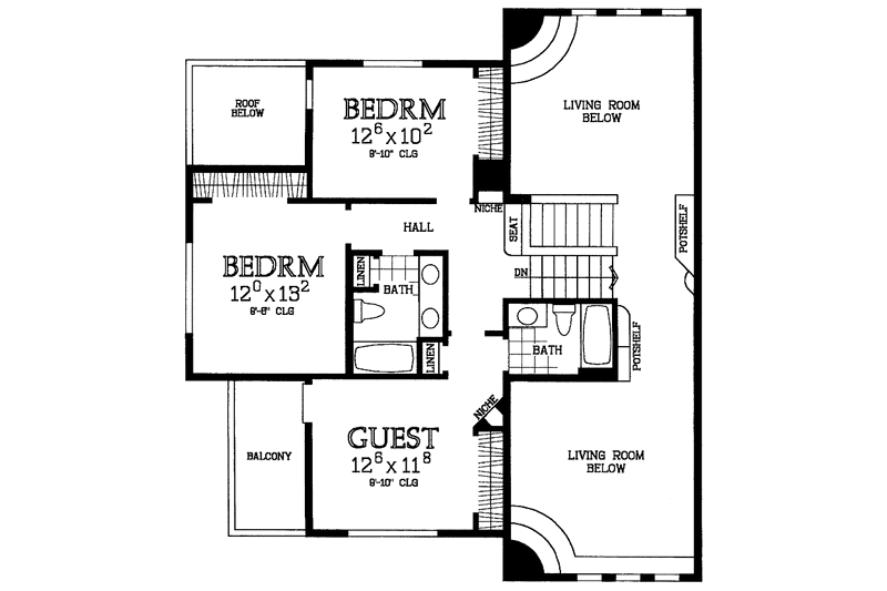 Dream House Plan - Floor Plan - Upper Floor for Adobe / Southwestern House Plan #72-1013 - 4 bed, 3.5 bath
