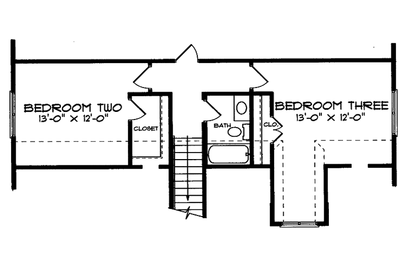 Home Plan - Floor Plan - Upper Floor for Craftsman House Plan #413-895 - 3 bed, 2.5 bath