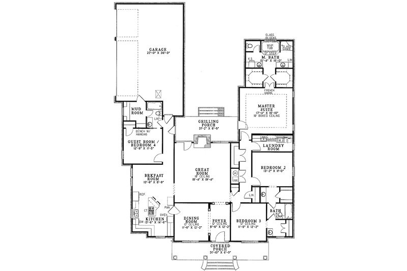 Home Plan - Floor Plan - Main Floor for Classical House Plan #17-2988 - 4 bed, 3 bath