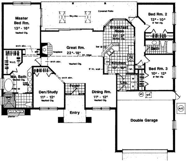 House Plan Design - Ranch Floor Plan - Main Floor Plan #417-775
