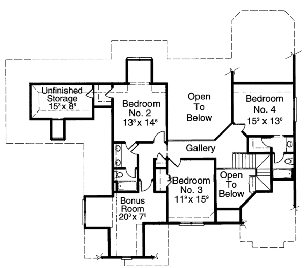 Dream House Plan - Country Floor Plan - Upper Floor Plan #429-222