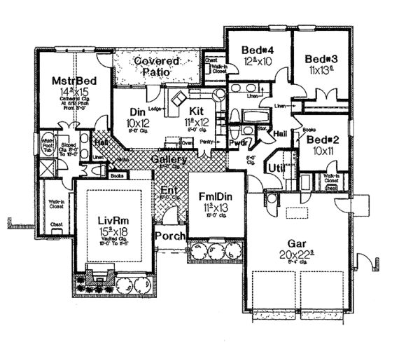 Home Plan - European Floor Plan - Main Floor Plan #310-1210