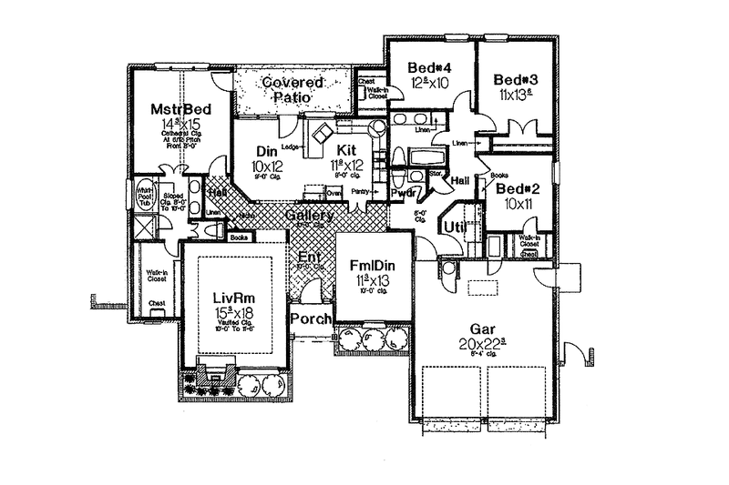 Dream House Plan - Floor Plan - Main Floor for European House Plan #310-1210 - 3 bed, 2.5 bath
