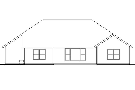 Exterior - Rear Elevation for Craftsman House Plan #124-699 - 3 bed, 2 bath
