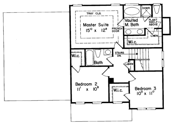 Architectural House Design - Colonial Floor Plan - Upper Floor Plan #927-220