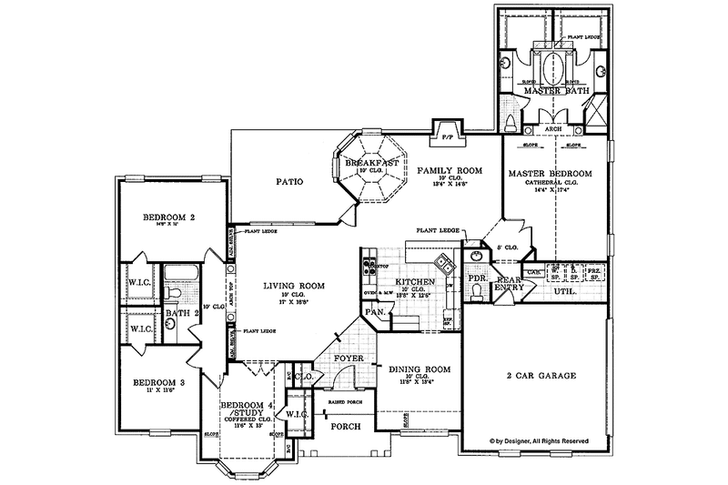 Home Plan - Floor Plan - Main Floor for Ranch House Plan #952-66 - 4 bed, 2.5 bath