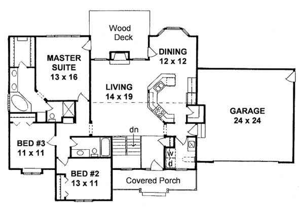 Architectural House Design - Traditional Floor Plan - Main Floor Plan #58-218