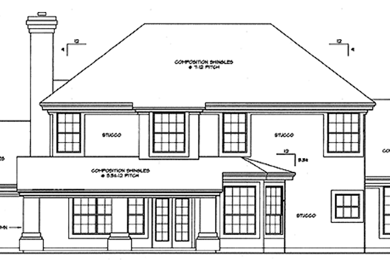 Architectural House Design - Exterior - Rear Elevation for Mediterranean House Plan #472-192 - 4 bed, 3 bath