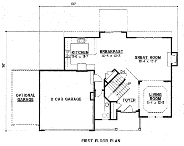 Traditional Floor Plan - Main Floor Plan #67-754