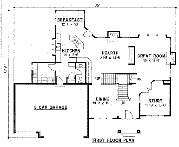 European Floor Plan - Main Floor Plan #67-766