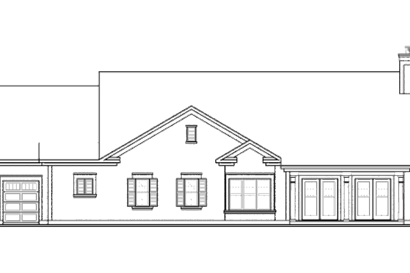 House Design - Exterior - Rear Elevation for Mediterranean House Plan #23-2206 - 3 bed, 2 bath