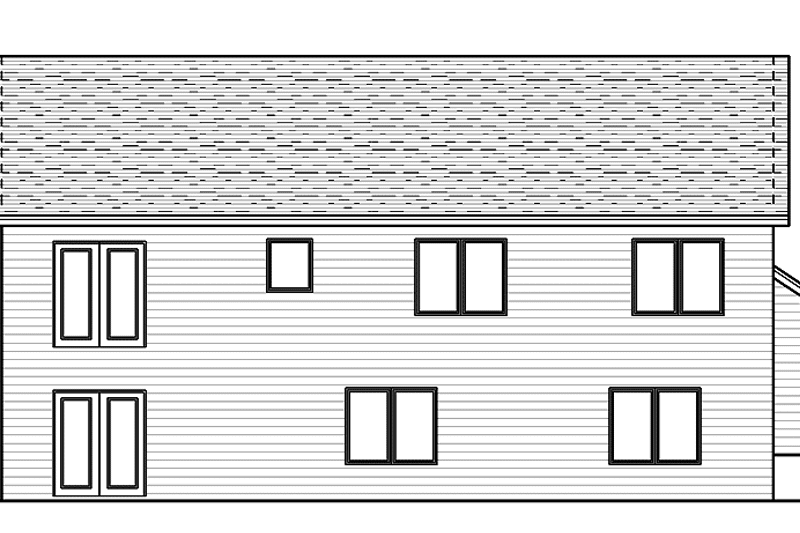 Home Plan - Exterior - Rear Elevation for Contemporary House Plan #51-594 - 3 bed, 1 bath