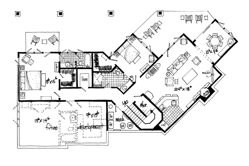 Home Plan - Floor Plan - Lower Floor for Ranch House Plan #942-31 - 3 bed, 3.5 bath
