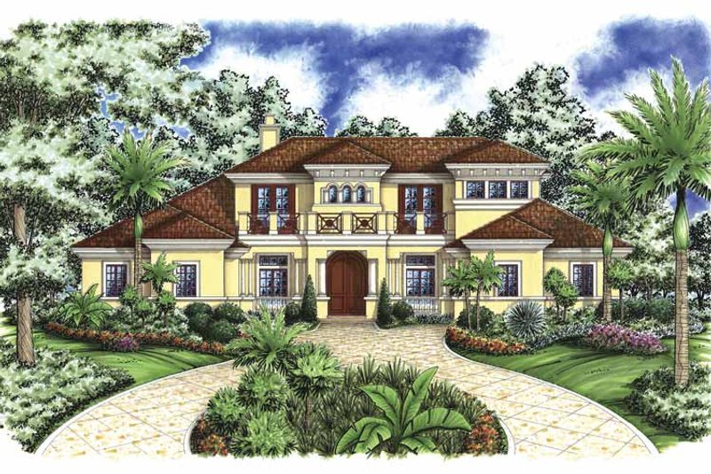 Dream House Plan - Exterior - Front Elevation 3 for Mediterranean House Plan #1017-70 - 4 bed, 5 bath