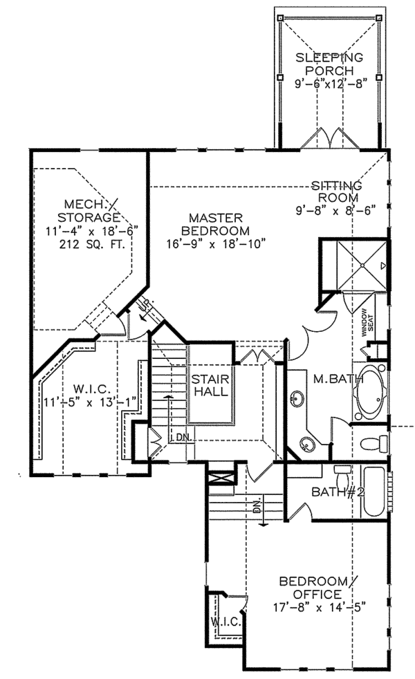 Architectural House Design - Craftsman Floor Plan - Upper Floor Plan #54-264