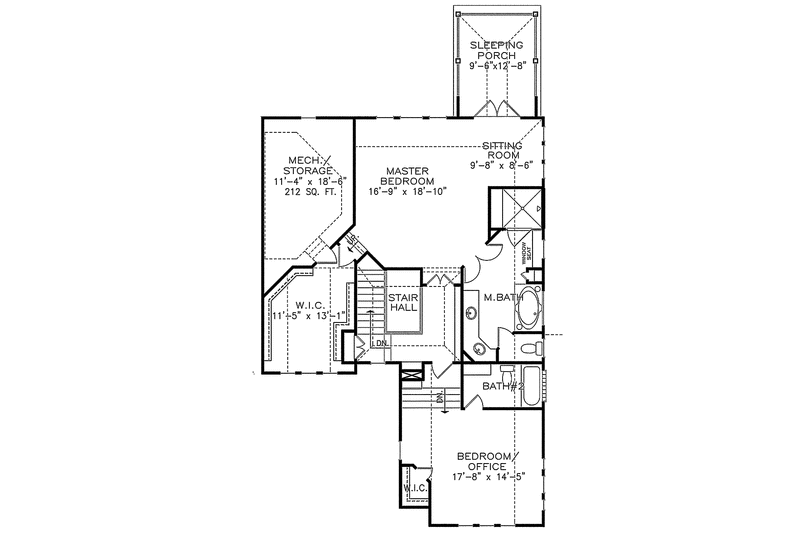 Home Plan - Floor Plan - Upper Floor for Craftsman House Plan #54-264 - 3 bed, 3 bath