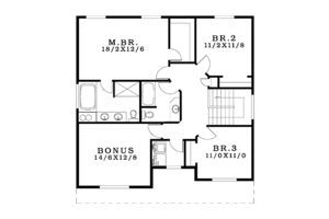Floor Plan - Upper Floor for Craftsman House Plan #943-24 - 3 bed, 2.5 bath