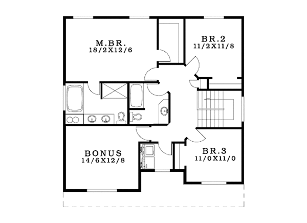 House Plan Design - Craftsman Floor Plan - Upper Floor Plan #943-24