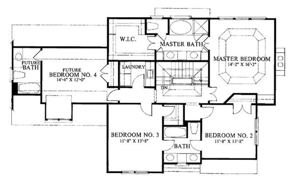 Dream House Plan - Traditional Floor Plan - Upper Floor Plan #429-131