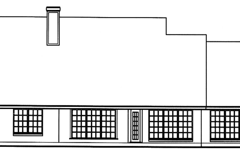 Home Plan - Exterior - Rear Elevation for Country House Plan #42-563 - 4 bed, 2 bath