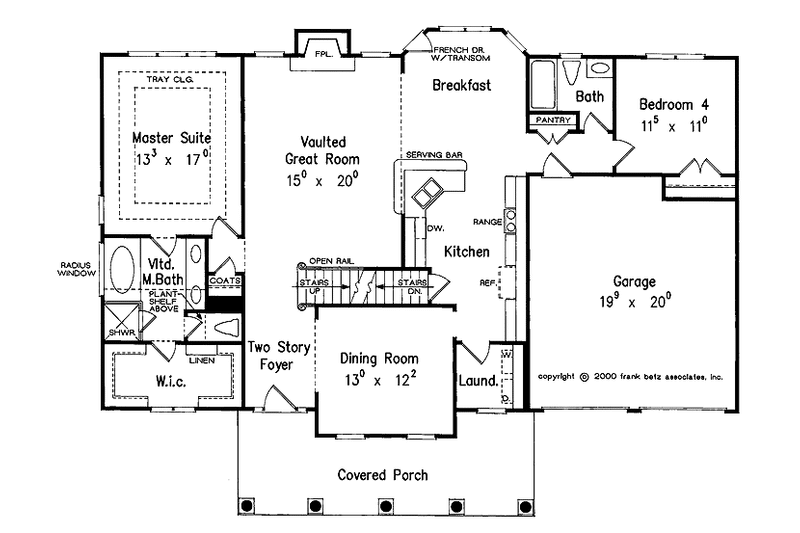 House Blueprint - Floor Plan - Main Floor for Country House Plan #927-817 - 4 bed, 3 bath