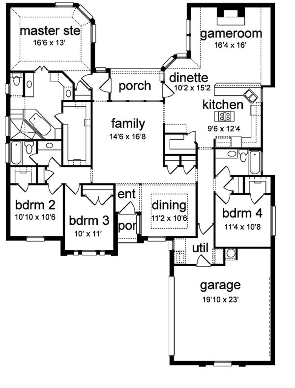 Home Plan - Traditional Floor Plan - Main Floor Plan #84-770