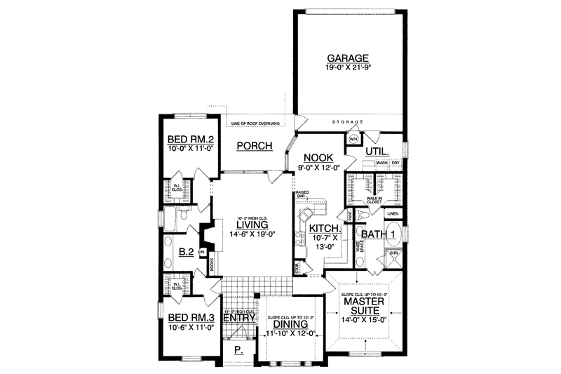 Home Plan - Floor Plan - Main Floor for Traditional House Plan #40-486 - 3 bed, 2 bath