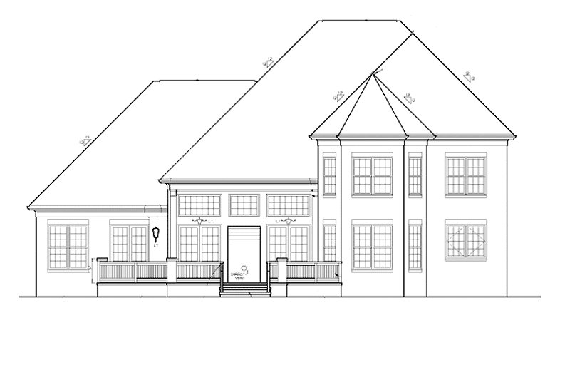 Dream House Plan - Exterior - Rear Elevation for Traditional House Plan #453-407 - 4 bed, 4.5 bath