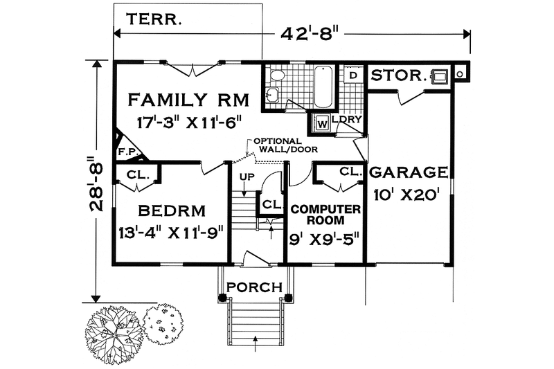 House Plan Design - Floor Plan - Lower Floor for Colonial House Plan #3-260 - 5 bed, 2 bath