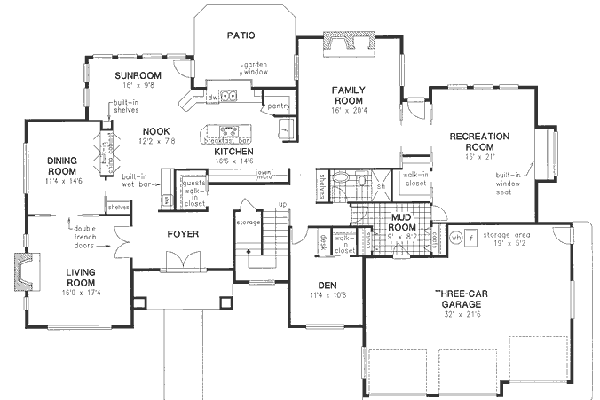 Architectural House Design - European Floor Plan - Main Floor Plan #18-9009