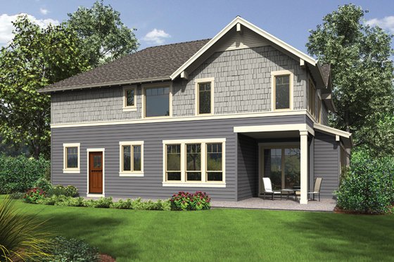 Exterior - Rear Elevation for Craftsman House Plan #48-914 - 3 bed, 2.5 bath