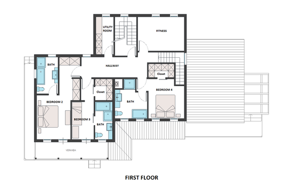 Dream House Plan - Farmhouse Floor Plan - Upper Floor Plan #542-10