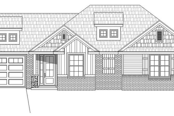 Exterior - Front Elevation 3 for Craftsman House Plan #932-25 - 2 bed, 2 bath
