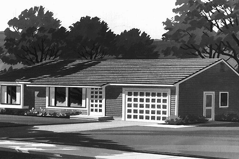Dream House Plan - Exterior - Front Elevation 3 for Ranch House Plan #320-769 - 3 bed, 1 bath