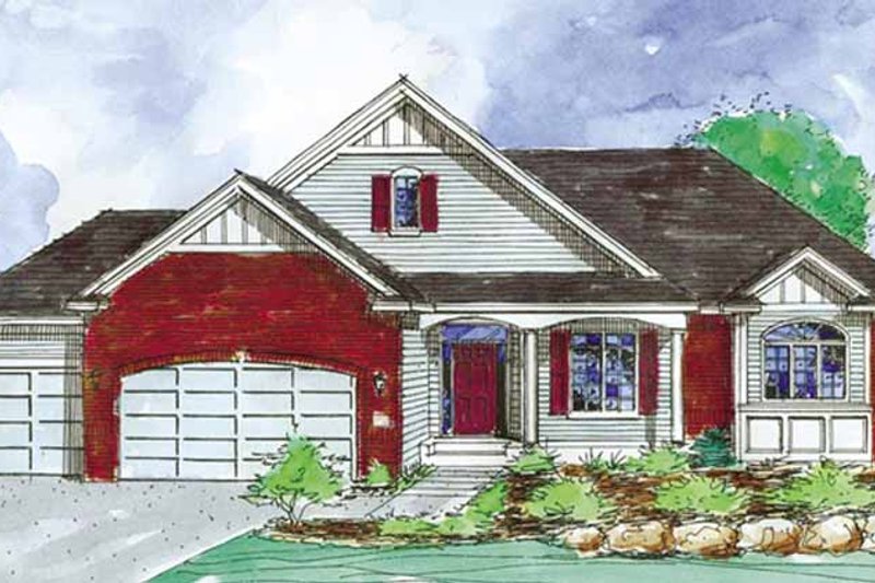Home Plan - Exterior - Front Elevation 3 for European House Plan #320-991 - 3 bed, 2.5 bath