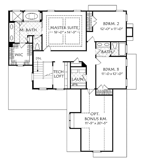 House Design - European Floor Plan - Upper Floor Plan #927-518